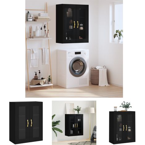 The Living Store - Wandschrank Schwarz 69,5x34x90 cm (1/5)