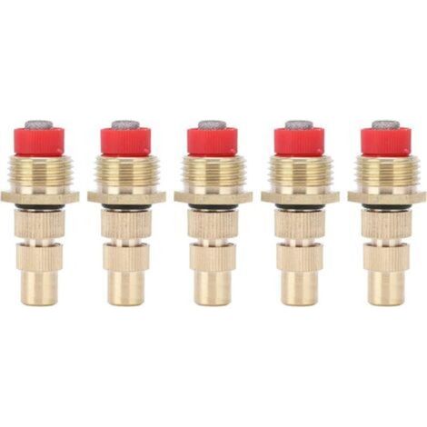 Set mit 5 Zerstäuberdüsen mit G1/2-Außengewinde (mit Filter), einstellbare Sprühdüsen für Garten und Rasen, zur Bewässerung und Kühlung