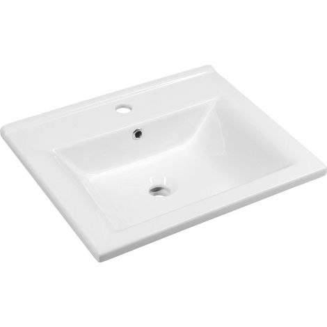 Aqualine Zuno - Lavabo 550x455 mm, avec 1 point d'amorçage, blanc 9055 (1/5)