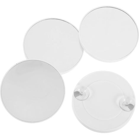 4 Pièces Miroir Grossissant à Ventouse Miroir de Voyage à Ventouse Blanc Plastique et Verre Rotation 360° Ultra-Forte pour Bureau et Travail pour Seniors (1/5)