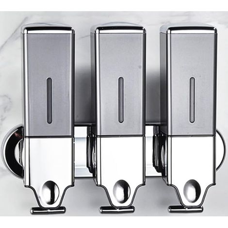 Manueller Wandseifenspender mit Druckfunktion, Duschgel- und Lotionspender, geeignet für Zuhause, Badezimmer, Küche, Hotel und Restaurant (Grau, 1500 ml) (30 x 26 x 10 cm)