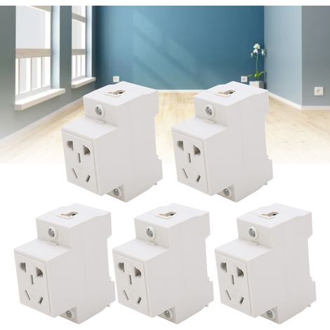 BERM modulare DIN-Schienen-Steckdose, fünf Löcher, 250 V AC, 30–105 V (1/5)