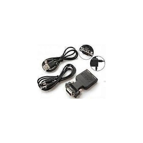 Adaptateur VGA vers HDMI, convertisseur audio/vidéo Full HD 1080p, convertisseur AV ordinateur portable vers TV HDTV. (1/5)