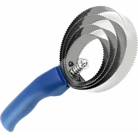 Étrille à 4 Anneaux - 1 Pièce - Acier Inoxydable 304 - Brossage Double Face Efficace - Chevaux et Grands Animaux - Bleu (1/5)