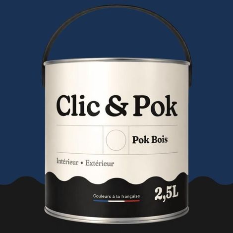 Peinture Bois Extérieur – POK BOIS - 2,5L - RAL 5013 - Bleu cobalt- Résistante aux intempéries - Ne s'écaille pas