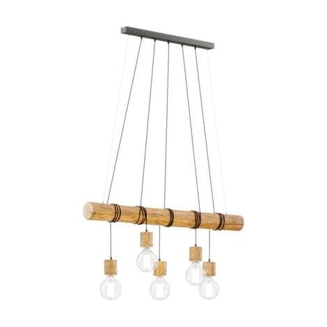 [GEBRAUCHT] B-Ware Envostar Terra Hängeleuchte Deckenlampe Pendelleuchte Holzbalken hell 5-flg  E27 (1/2)