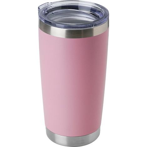 Gobelet acier inoxydable 20oz avec couvercle isotherme voyage café bière chaud froid portable voiture, rose (1/5)