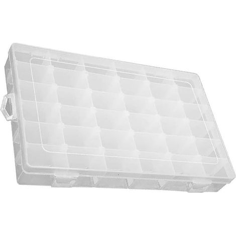 Boîte de rangement transparente à 36 grilles avec compartiment, en plastique, pour rubans washi, artisanat, perles, bijoux, petites pièces (1/5)