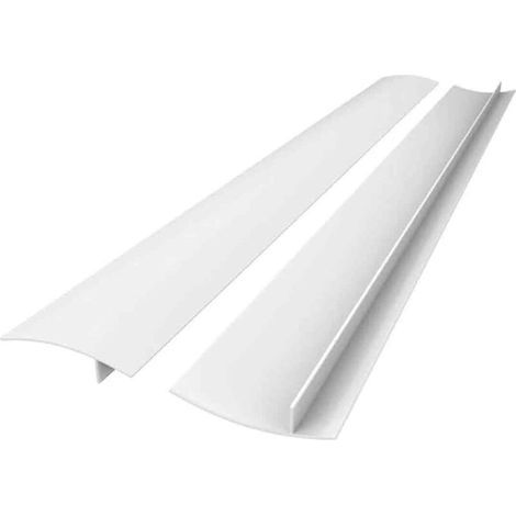 53cm Joint Silicone Gap Cover, Plan de Travail Cuisine Coque Silicone, Joint d'étanchéité, déversements Entre Les comptoirs, plaques de Cuisson, Paquet de 2, Blanc (1/5)