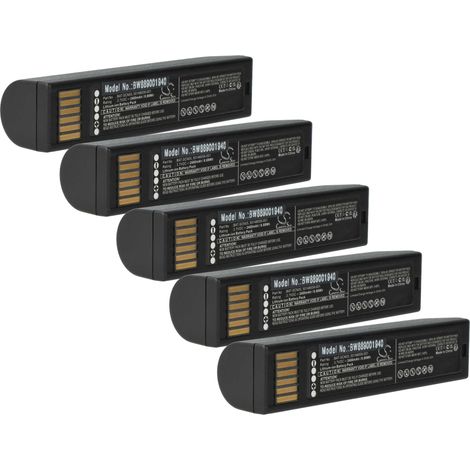 vhbw 5x batteria compatibile con Honeywell Granit XP 1990Isr lettore di codici a barre, POS (2400mAh, 3,7V, Li-Ion) (1/5)