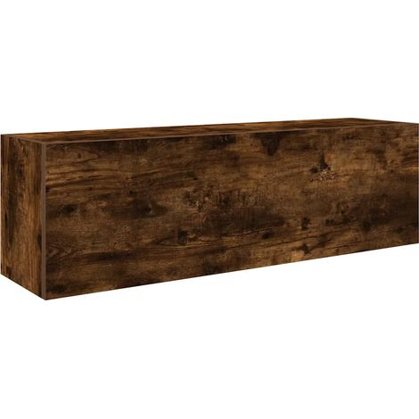 Armoire murale multifonctionnelle pratique salle de bain 100 x 25 x 30 cm en bois d'ingénierie chêne fumé (1/5)