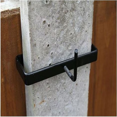 Clips de poteau en béton pour poteaux de clôture – Support réglable en acier – Résistant à la rouille – Pour colonnes de 10,2 cm (1/4)