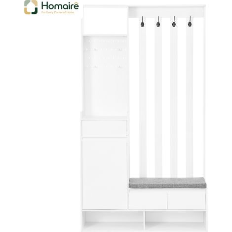 Meuble de rangement blanc en mdf 100 x 35 x 180 cm HOMAIRE (1/5)