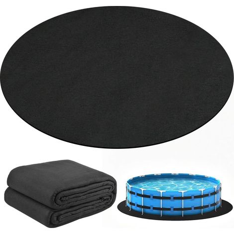 Tapis de sol piscine ronde 3,7 m, antidérapant, ultra absorbant, pliable, pour extérieur et intérieur. (1/5)