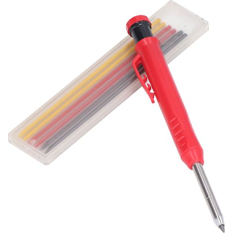 Stylo de marquage pour bois, pointe carbure de tungstène 2,8 mm, outil à tracer multifonction avec 3 recharges colorées (1/5)