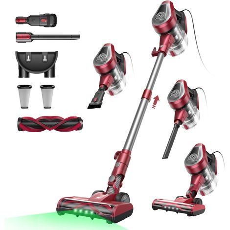 Aspirateur Balai avec Fil, 600W/60Kpa Aspirateur Balai Filaire Puissant, Câble de 7m, Brosse Anti-Emmêlement, Filtre HEPA, 1,5L, Aspirateur Léger pour Sols Durs, Tapis et Poils d’Animaux (1/5)