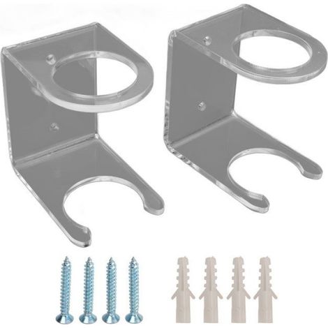 Lot de 2 Support mural, Acrylique transparent, 7x7x5,3 cm, Léger 116 g, Pour batte de baseball, Décoration sportive (1/5)