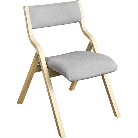 SoBuy FST40-HG Klappstuhl Küchenstuhl mit gepolsterter Sitzfläche und Lehne grau (1/5)