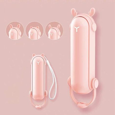 Mini ventilateur USB rechargeable à main, ventilateur de bureau portable avec 2 vitesses réglables, diffuseur d'aromathérapie inclus, ventilateur personnel silencieux pour voyage, bureau, maison, rose (1/4)