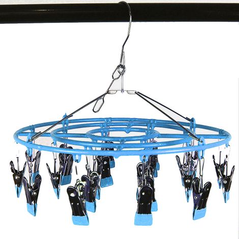 Cintre À Linge - Acier Inoxydable - 24 Pinces - Pour Séchage Intérieur Extérieur - 1 Pièce (1/5)