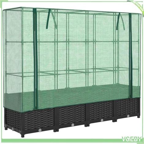 Carré potager surélevé - FAFEICY - 4015816 - Housse serre imperméable - Aspect rotin - 160 x 40 x 138 cm (1/5)