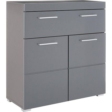 Meuble bas de salle de bains moderne gris 73 cm Andora (1/4)