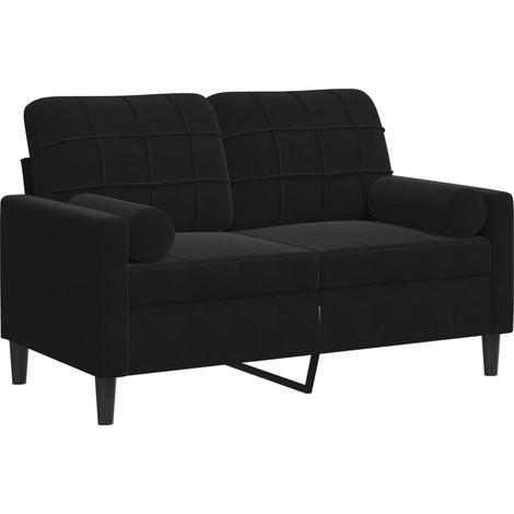 Maison Exclusive - Divano a 2 Posti con Cuscini Nero 120 cm in Velluto