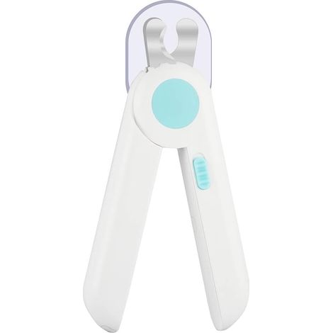 Coupe-ongles pour chiens et chats avec lumière LED, coupe-pattes pour chats avec lime à ongles et protection anti-éclaboussures pour le soin des pattes des animaux de petite et moyenne taille (1/5)
