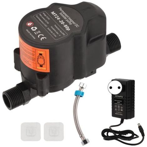 Pompe de surpression d'eau entièrement automatique, petite pompe de recirculation de douche à faible bruit, DC 24V, prise ue 100-240V (1/5)
