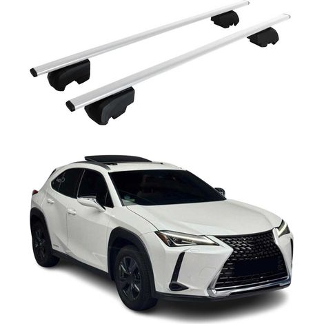 OMAC Dachtrager Quertrager für Lexus UX 2019-2026 – City Crash getestet – ISO PAS 11154:2006 – Abschliessbar – Max 75 kg – 2 Stangen Stahl Silber (1/5)
