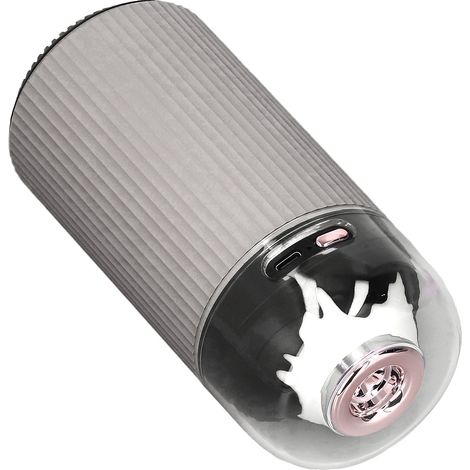 Kleiner Luftbefeuchter mit Nachtlicht, 300 ml, tragbarer Nebelzerstäuber, 2-in-1-Mini-USB-Luftbefeuchter mit Nachtlicht für Auto und Büro, 5 V, Grau (1/5)