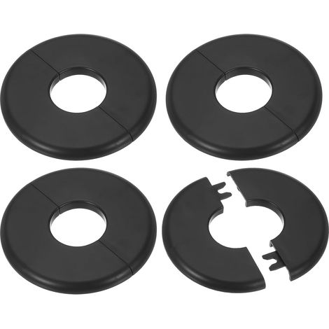 Escutcheon Plate 34.5mm 4pcs ABS Round Adhesive Rosettes for Faucet Decoration Black (1/5)