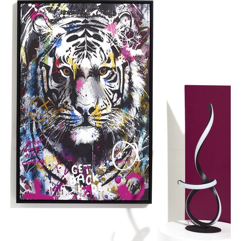 Tableau - HOME DECO FACTORY - Tigre Coloré - Multicolore - 60 x 90 cm (1/3)