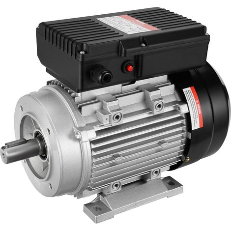 Moteur électrique 1,1 kW moteur de compresseur d'air monophasé, 2800 tr/min, CA 220-240 V, 7,1 A, cadre 90S, B34, arbre à clavette 24 mm, rotation CW/CCW pour machines agricoles et équipements (1/5)
