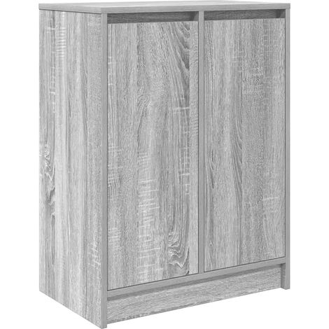Zapatero moderno con 2 puertas y 8 estantes 57 x 34 x 76 cm madera de ingeniería gris 020051774 (1/5)