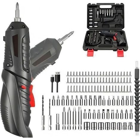Perceuse Visseuse Sans Fil, Tournevis éLectrique 3.6v avec 113 Pcs Accessoires Rechargable, Batterie Au Lithium 1800mah