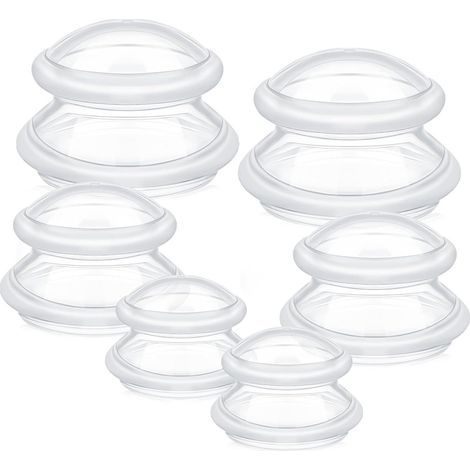 Ventouses en Silicone, Contient 6 Cuppers,Il Convient à la Plupart des Parties du Corps, Peuvent Favoriser la Circulation Sanguine et le Métabolisme du Corps, et Contribuer à une Bonne Santé. (1/5)