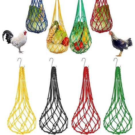 Chicken Feeder Hanging Chicken Coop Accessory Net 57 cm Feeder Feeder for Chickens, Ducks and Birds Net and Vegetables for Enrichment (1/5)