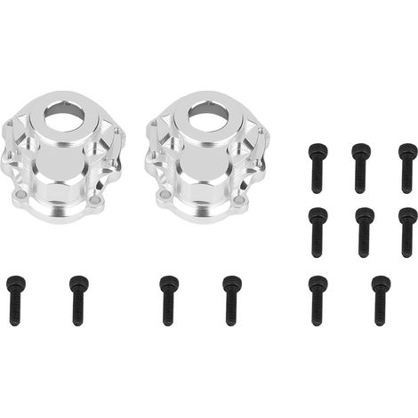 Lot de 2 capots de moyeu en alliage d'aluminium pour roues avant/arrière Traxxas TRX-4 1:10 RC, titane (1/5)