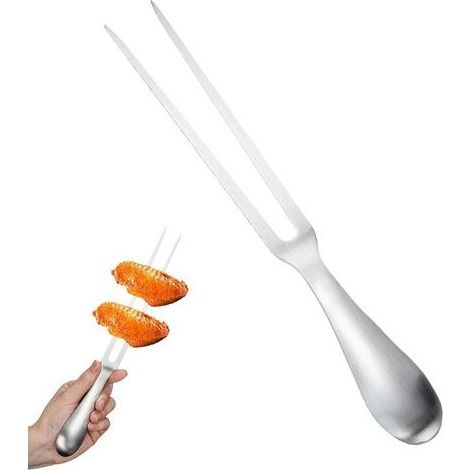 Fourchette à découper en acier inoxydable 304 robuste avec poignée ergonomique, idéale pour rôtir, dinde et dîners (passe au lave-vaisselle) (1/4)