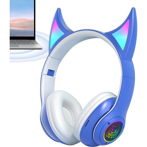 Casque o supra-auriculaire avec oreilles de chat, lumières (1/5)