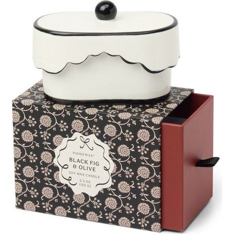 Paddywax Candela in Ceramica "Cherie" - Black Fico e Oliva (155g)