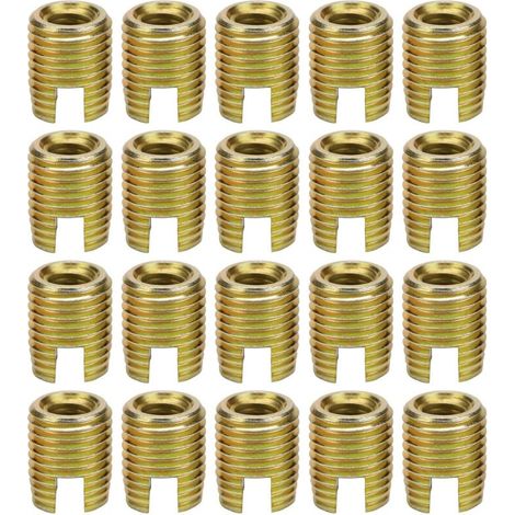 Lot de 20 Inserts Filetés, Acier au Carbone, M8 à M12, Kit de Réparation Vis et Filetage pour Manchon de Réparation