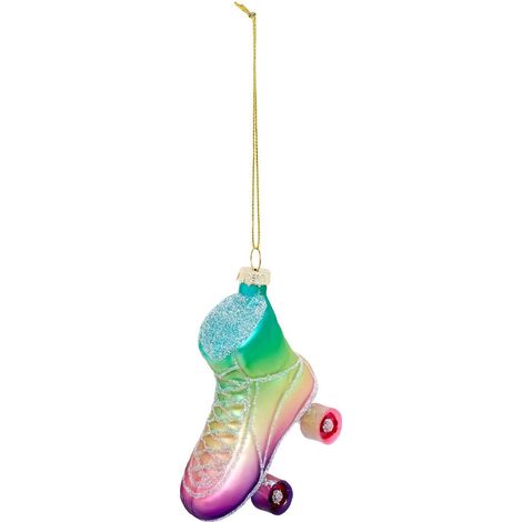 Suspension de sapin roller en verre multicolore 8 cm - Atmosphera créateur d'intérieur (1/2)