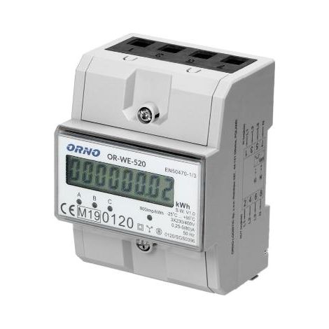 Orno WE 520 compteur énergie triphasé écran LCD