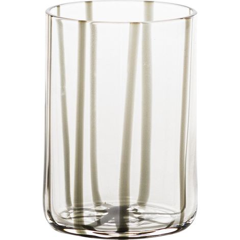 Zafferano Lot De 6 Verres Tumbler Tirache En Verre Coloré Soufflé À La Bouche Gris, Élégants Et Raffinés Pour La Table Quotidienne Et Les Occasions