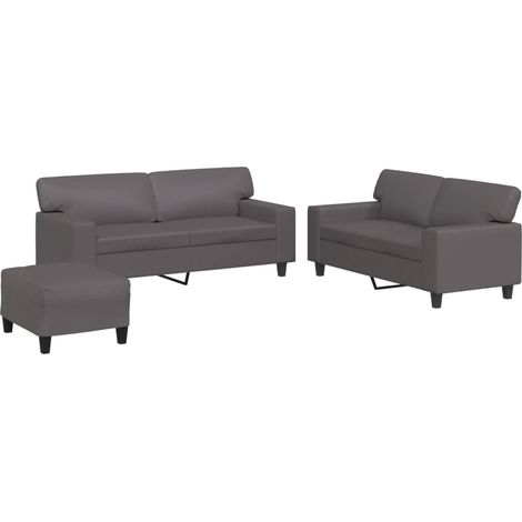 Maison Exclusive - Ensemble de canapés 3 pcs gris similicuir (1/5)