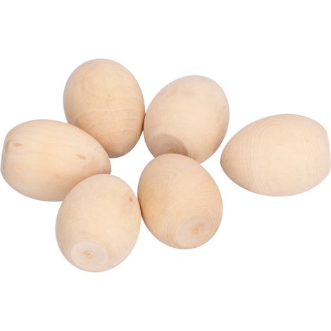 10 Stück färbbare, handbemalte Ostereier aus Holz – ideal zum Basteln für Partys und Feste (1/5)