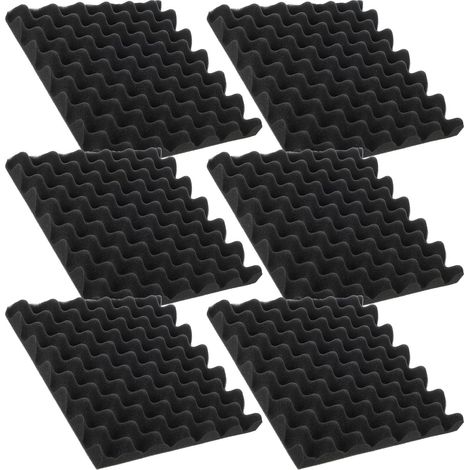 Panneaux Acoustiques Auto-adhésifs 30x30x5cm en Coton Insonorisant Noir, Absorption et Isolation Phonique pour Rénovation Intérieure, Pack de 12 Pièces (1/5)