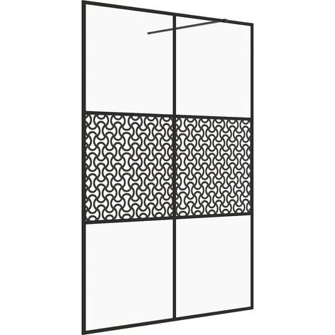Parete doccia con parete divisoria per vasca in vetro accessorio bagno parete divisoria doccia interno casa ESG trasparente 140 x 195 cm nero 020002153